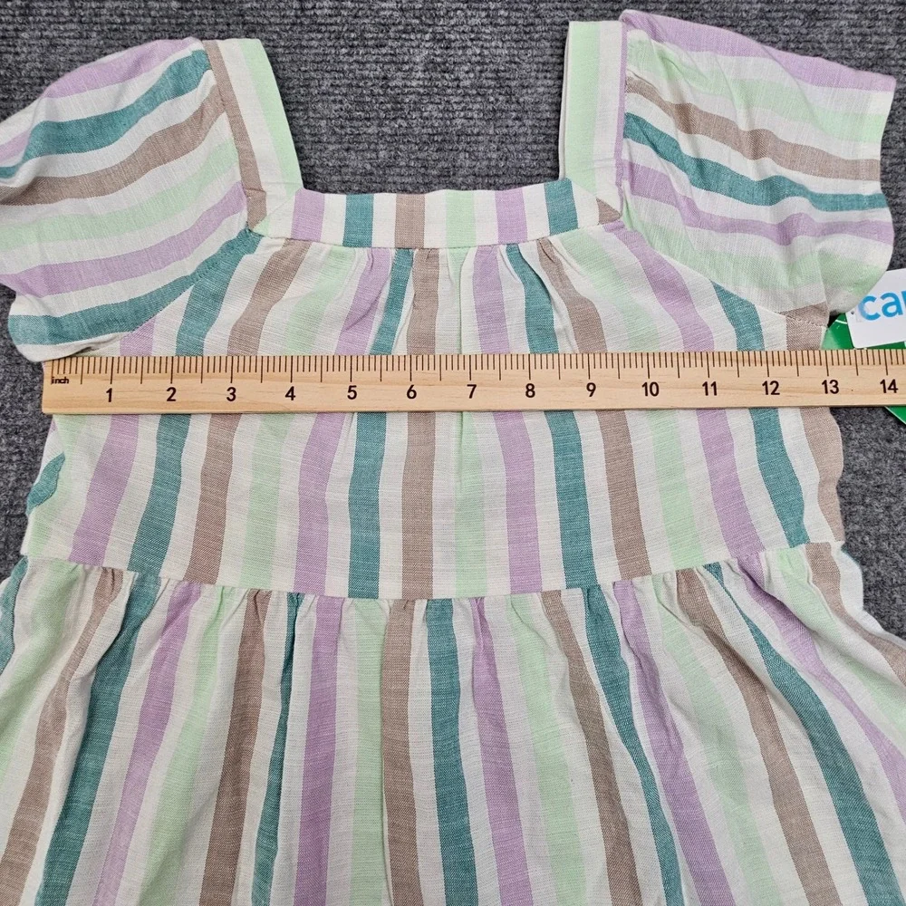 Carter's‎ Peplum Top Girls 5T Striped Multicolor EcoVero Cotton Short Sleeve